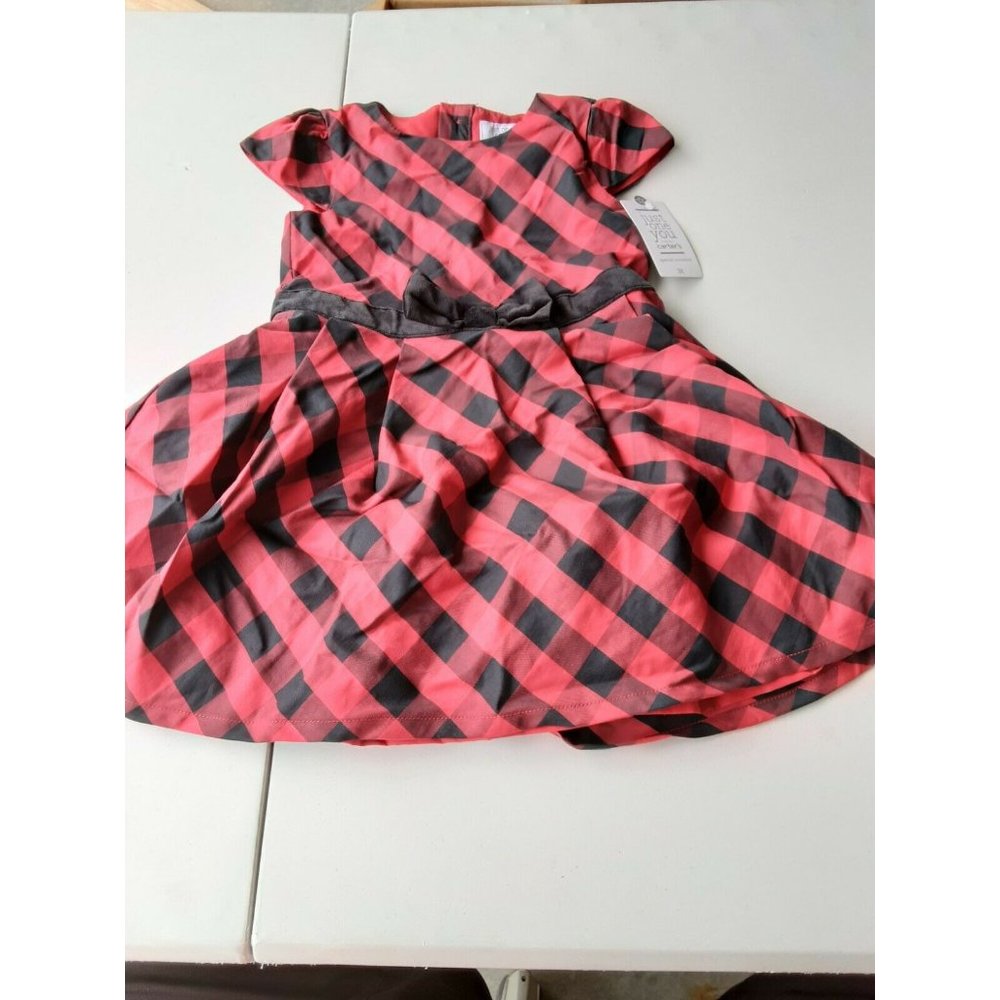 New Carter's Toddler Girls Buffalo Check Twill Dress 3T